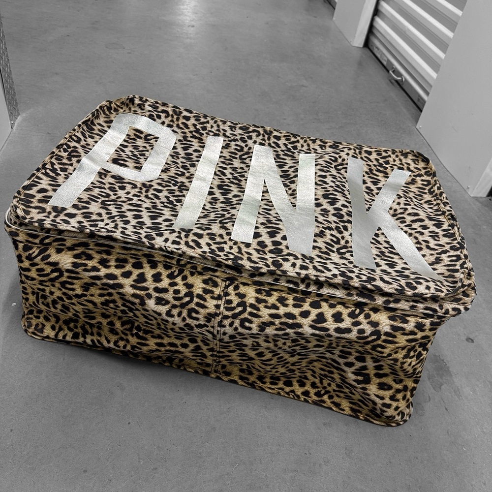 Rare Vintage Love Pink Leopard Print Storage Container